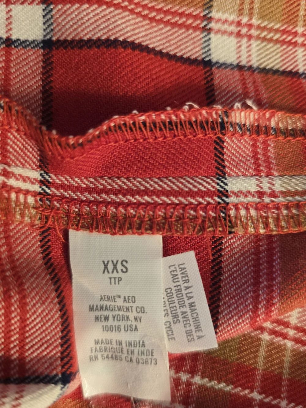 aerie Red Plaid Pleated Mini Skirt NWOT